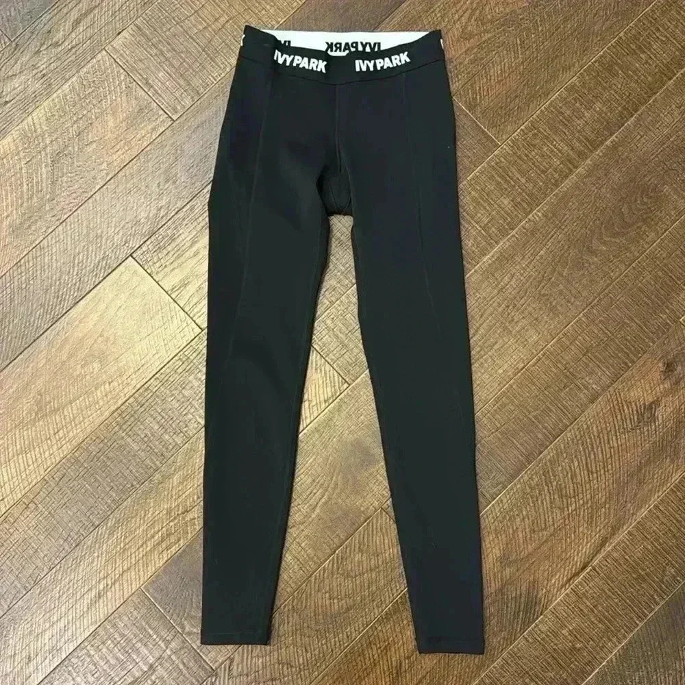 IVY PARK Black Leggings with Logo Waistband
